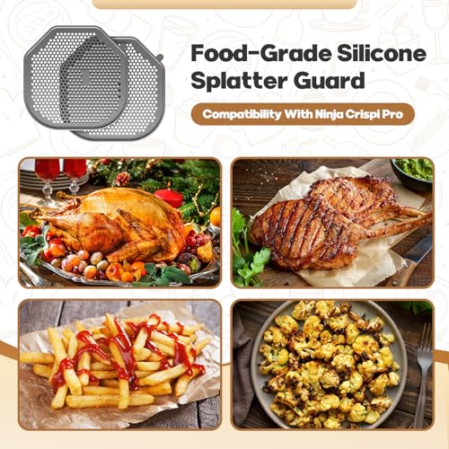 2 PCS Silicone Splatter Shields for Ninja Crispi Pro AS101CY (Gray)