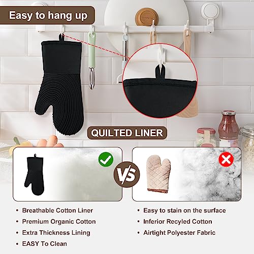 Silicone Oven Mitts (Black)
