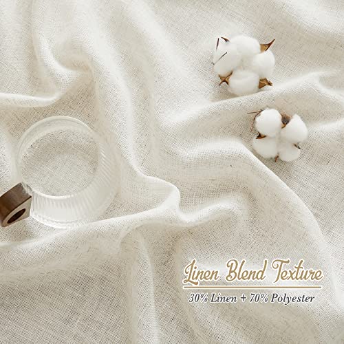 Flax Linen Curtains for Sliding Glass Door (100"W x 96"L (Pack of 1) / Linen Flax Sheer)