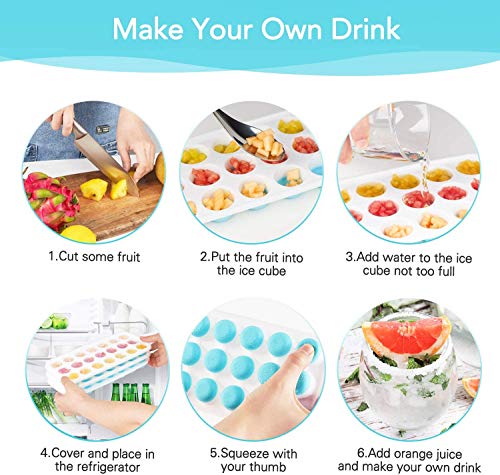 Ice Cube Trays with Lids BPA Free (Blue,Green)