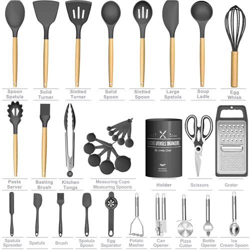 Silicone Kitchen Utensil Set (Dark Gray)