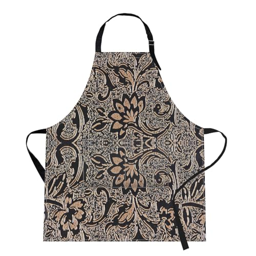 Apron with Pockets (Abstract Beige)