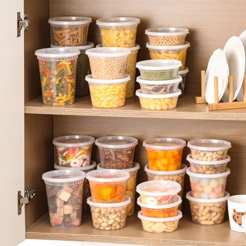 24 Sets Plastic Deli Food Containers With Lids