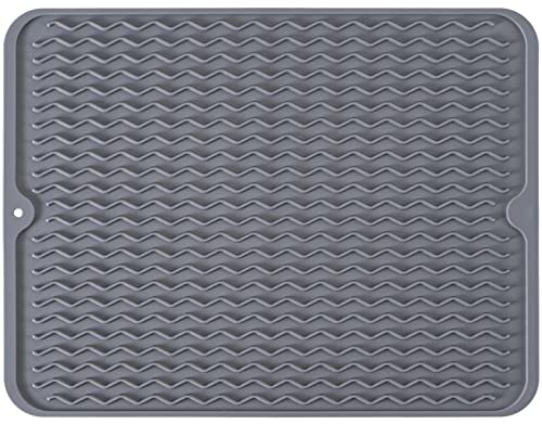 Silicone Dish Drying Mat (Grey / 24" x 18")