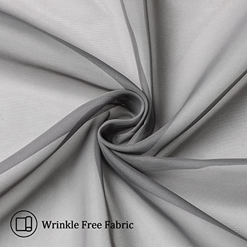 Sheer Voile Window Treatment Rod Pocket Curtain Panels for Kitchen Bedroom Living Room Drapes Sunlight Filtering Privacy Semi Home Decor Assorted (40"W x 96"L (Pack of 2) / Charcoal Grey)