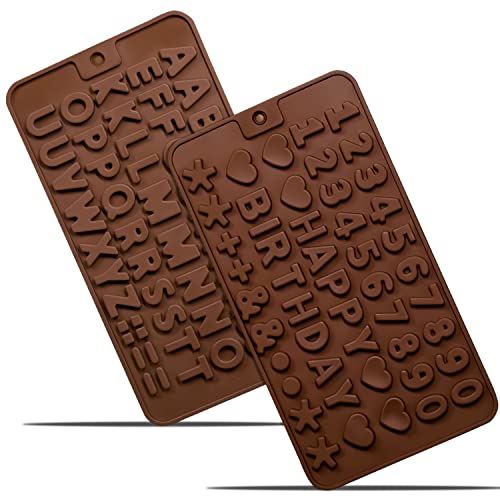 Silicone Letter and Number Chocolate Molds (Letter + Number (2 Pack))