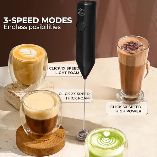 Rechargeable Milk Frother Handheld (Zulay Black / Rechargeable Z1 Motor Max)