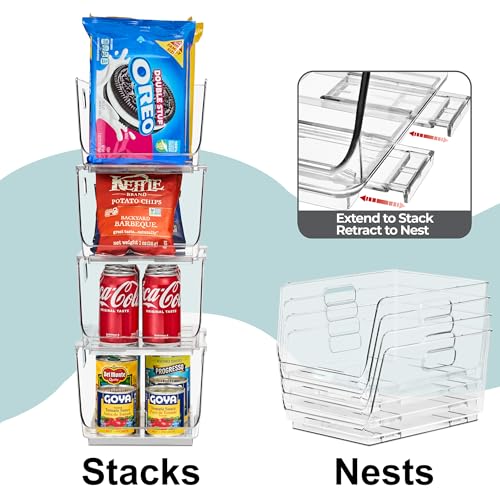Stackable Storage Bins Open Front (Medium / 4 Pack)