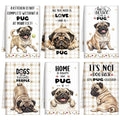 6 Pcs Pug Kitchen Towels Puppy Dish Towel Gifts for Pug Lovers (Pug)