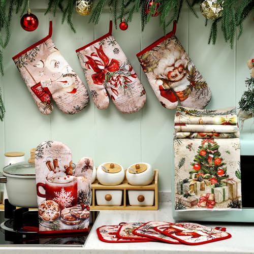 12 Pcs Vintage Christmas Kitchen Accessories Set (Christmas Retro Man)