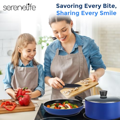 20 Piece Blue Cookware Set with Knives