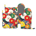 Oven Mitts and Pot Holders Flower Ethnic Art Pattern Silicone Kitchen Accessories Set of 4 Heat Resistant Long Gloves Potholder Non (A098)