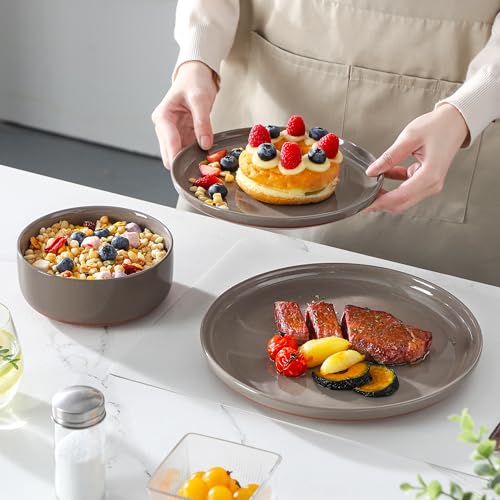 Plates and Bowls Sets (24 Pcs (Service for 8) / Brown)