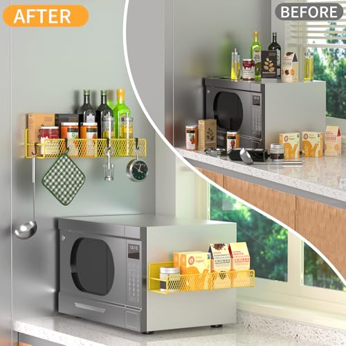 Magnetic Spice Rack for Refrigerator (Yellow / 2 Pack)