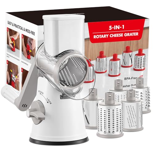 Cheese Grater Hand Crank (Grey White / 5 Blades)
