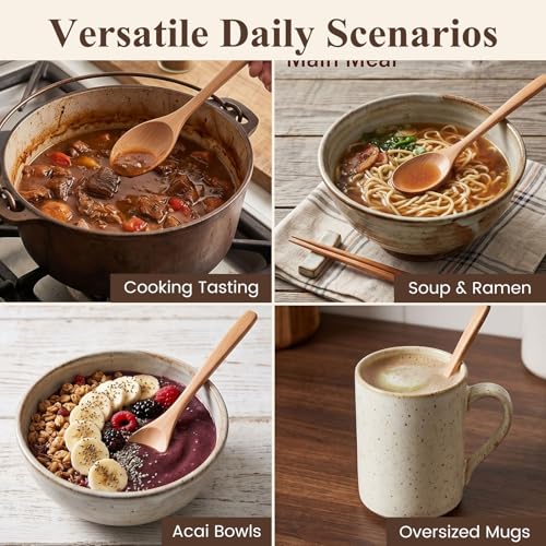 Wooden Spoons for Cooking (9 Inch - 6PCS)