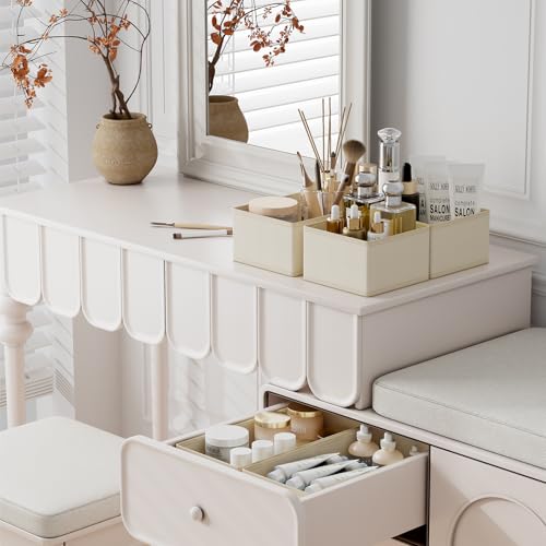 Drawer Organizer Clothes Storage (Beige / 18 Pack)