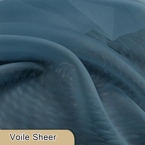Dusty Blue Sheer Curtains 84 Inches Long 2 Panels (Dusty Blue / 40"W x 84"L (Pack of 2))