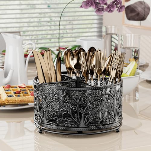 360° Rotating Flatware Caddy (Black)