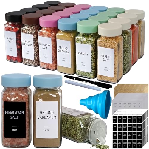Spice Jars with Labels (Skyblue)