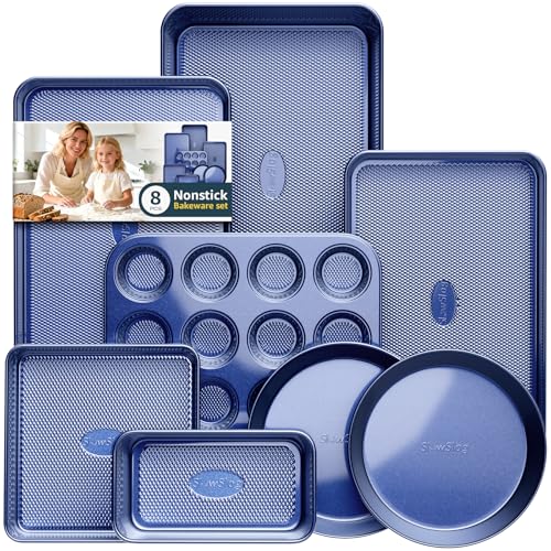 Baking Pans Set 8 (Diamond Blue / 8PCS)