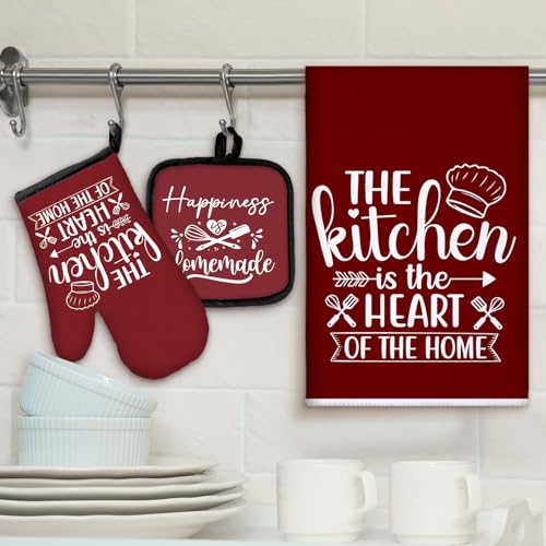 6 Pcs Kitchen Decor Accessories Set (Wine Red / Kitchen)