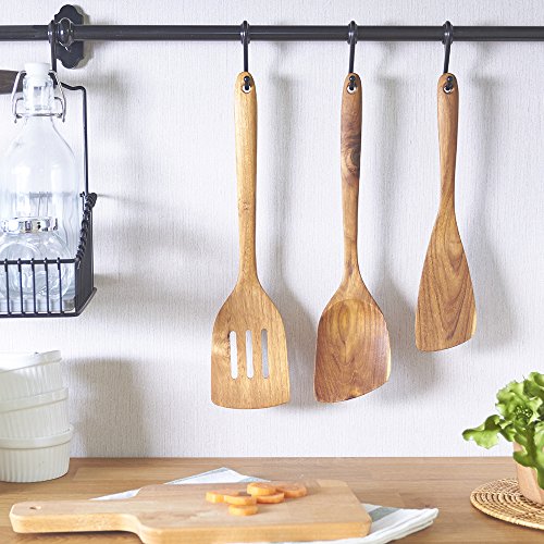 Teak Wooden Slotted Spatula Turner (13.5 Inch Slotted Spaltula)
