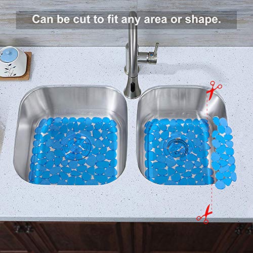 Pebble Sink Mat for Stainless Steel (Blue)