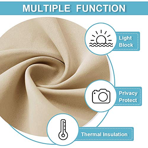 Curtains for Bedroom Living Room Nursery Office 72 inches Long (Biscotti Beige / 42"W x 72"L (Pack of 2))