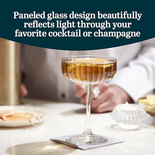 Paneled Cocktail Coupe Glasses (Paneled 4)