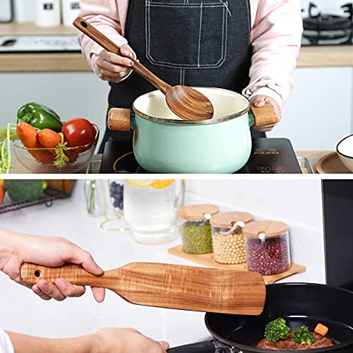 Spurtle Set Wooden Spurtle Set of 9 (Teak Wood Spurtle-9PCS)