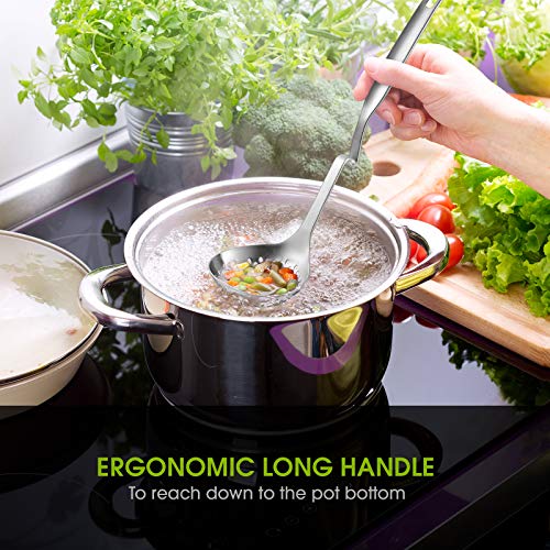 4 Pcs Hot Pot Slotted Ladle Set Stainless Steel (Silver)