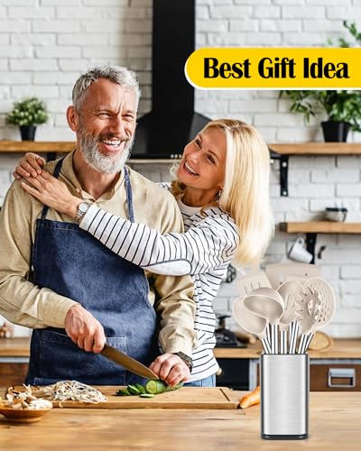 Silicone Kitchen Utensils Set (Khaki)