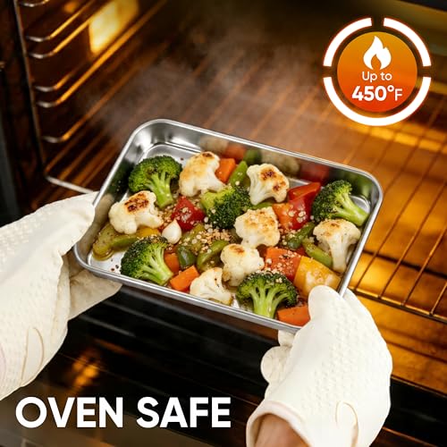 Stainless Steel Tray for Baking (9.2x7x1 Inch)