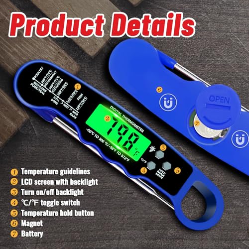 Meat Thermometer Digital (Blue)