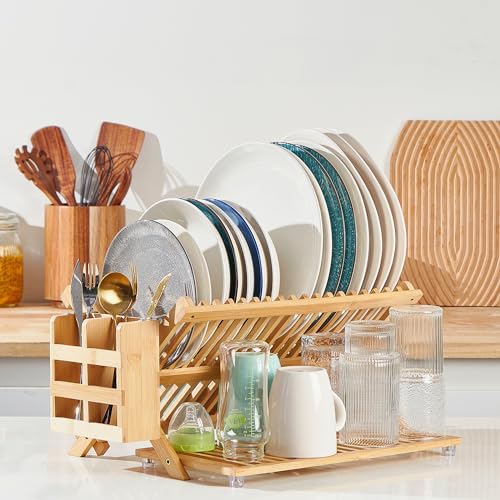 Bamboo Wooden Dish Rack (3-tier (Bamboo))