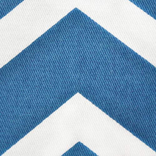Cotton Ombre Chevron Women Kitchen Apron with Pocket and Extra Long Ties (Apron / Nautical Blue Ombre)