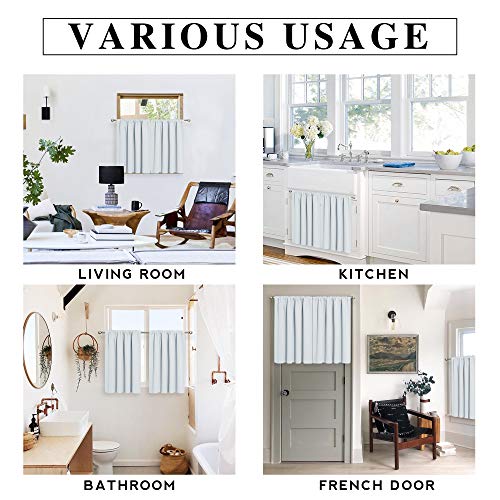 Cafe Curtains 24 inch Length (Greyish White / 42"W x 24"L (Pack of 2))
