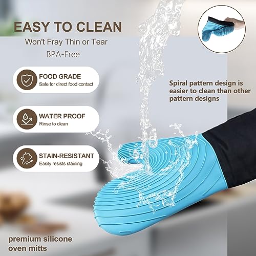Silicone Oven Mitts (Blue Dark)
