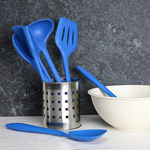 Premium Silicone Cooking Ladle (Blue / 11.25 inch)
