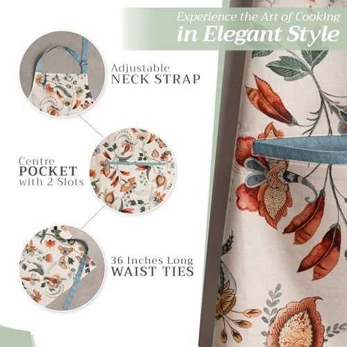 Aprons for women with Pocket 100% Cotton Pack of 1 (118 - Dalida)