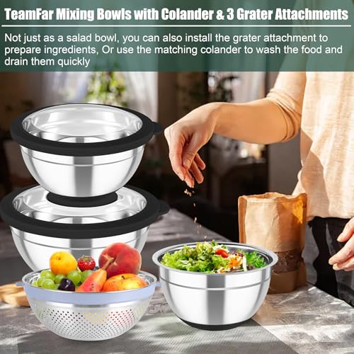 Mixing Bowls with Colander (Black)