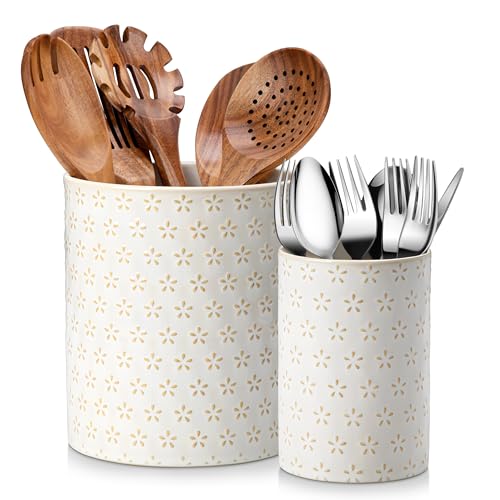 LYDIA Ceramic Utensil Holders (Five-Leaf Grass)