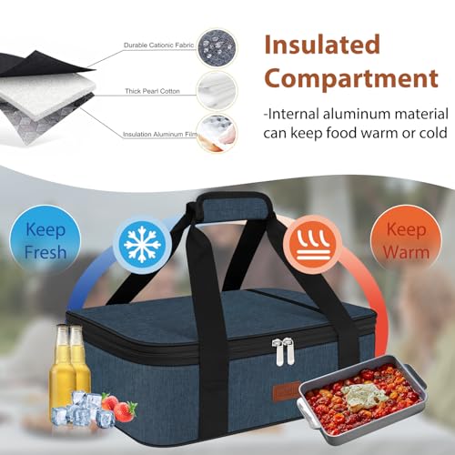 Insulated Casserole Carrier Bag (Blue / 16x11.4x4.7inch)