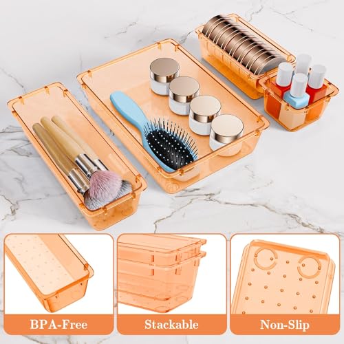 25 PCS Plastic Drawer Organizer (Orange)