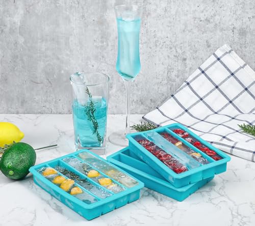 Silicone Ice Cube Trays for Water Bottles Ice Cube Mold 12 Cavity (Blue)