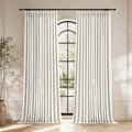 Pinch Pleated 100% Blackout Linen Curtains for Bedroom 108 Inch (White/Linen 100% Blackout / 40"W x 108"L (Pack of 2))