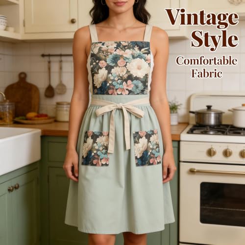 Aprons for Women with Pockets (Sage Green)