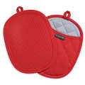 2 Pack Silicone Pot Holders for Kitchen (Red)