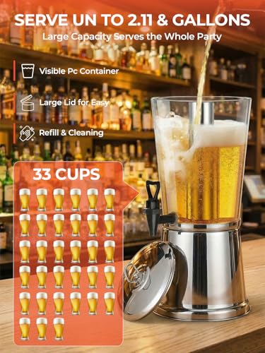 Beverage Dispenser With Stand 2 Gallon